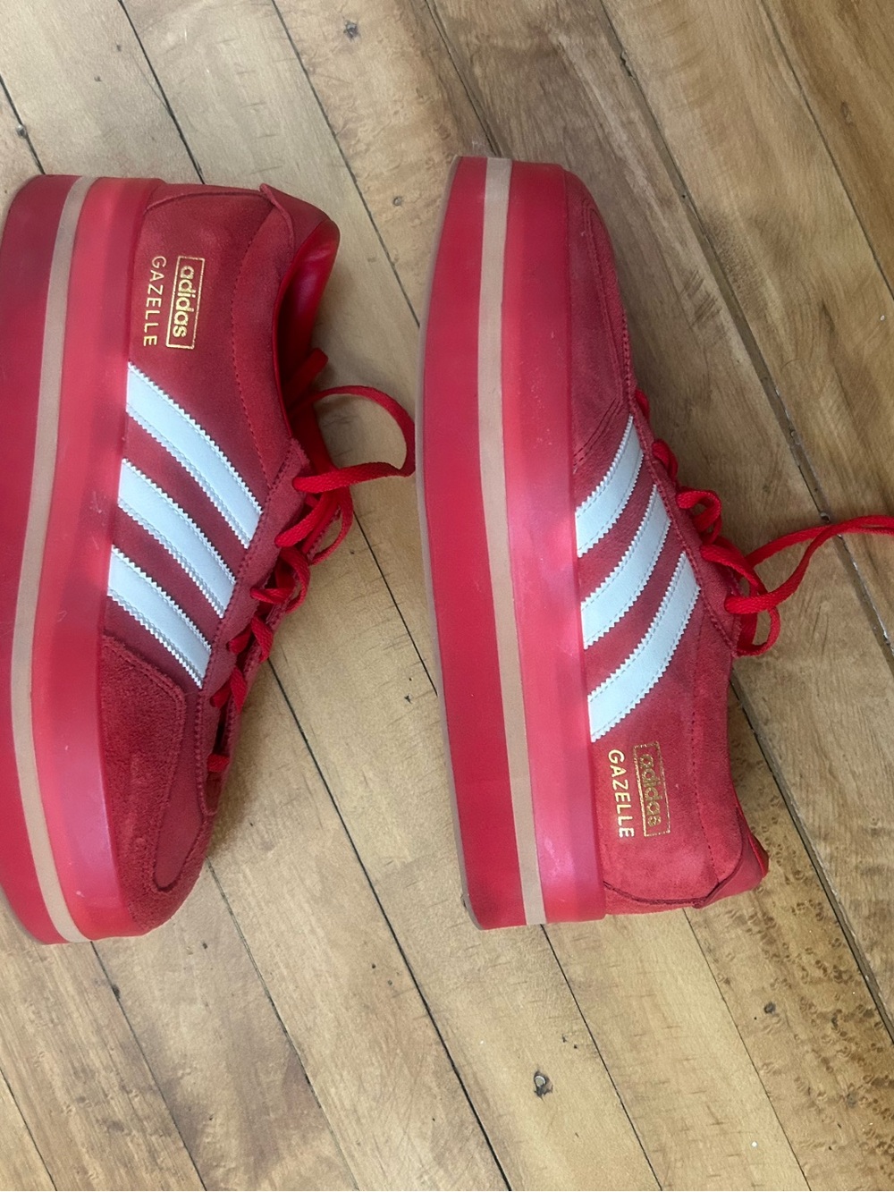 adidas Gazelle Stack Platform Sneaker - Red/White - Picture 4 of 8